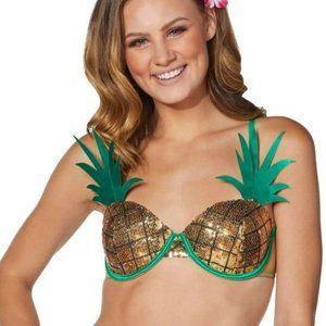 Sequin Pineapple Bra - Size L